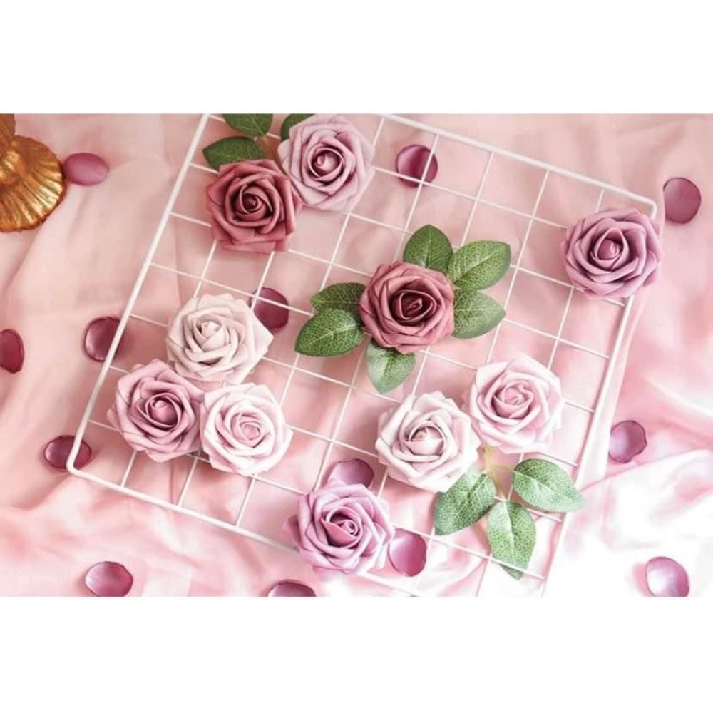 25 count | Shades of Mauve Ombre Colors Dusty Pink Roses Wedding Flowers Bouquet - Picture 4 of 4